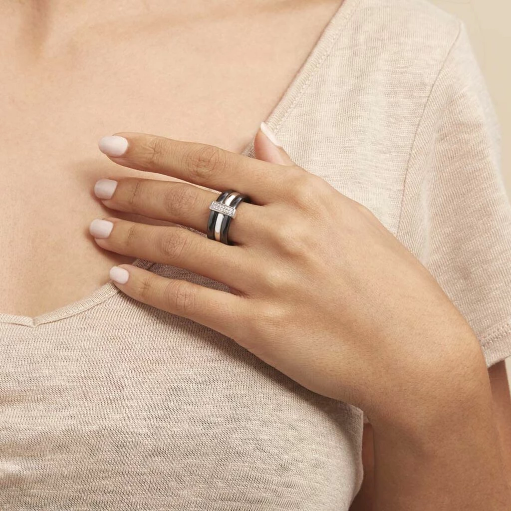 Histoire D'Or Bague Ceramik Design Argent Blanc Céramique Et Oxyde De Zirconium 6 Histoire D'Or Bague Ceramik Design Argent Blanc Céramique Et Oxyde De Zirconium – Image 6