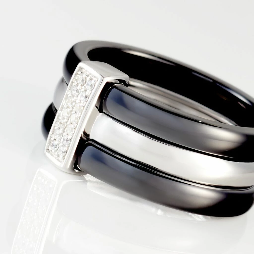 Histoire D'Or Bague Ceramik Design Argent Blanc Céramique Et Oxyde De Zirconium 4 Histoire D'Or Bague Ceramik Design Argent Blanc Céramique Et Oxyde De Zirconium – Image 4