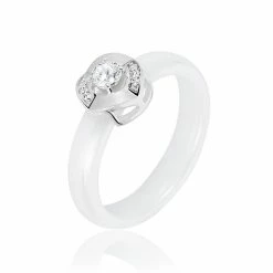 Histoire D'Or Bague Grace Argent Blanc Céramique Et Oxyde De Zirconium