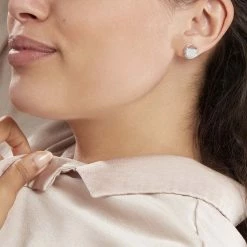 Boucles D'oreilles Puces Laetizia Clara Argent Oxyde De Zirconium -Colliers Fantaisie Soldes MAOFBZW369 model0