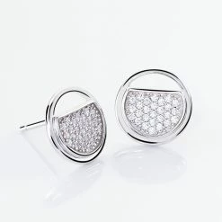 Boucles D'oreilles Puces Laetizia Clara Argent Oxyde De Zirconium -Colliers Fantaisie Soldes MAOFBZW369 view2