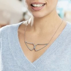 Histoire D'Or Collier Sautoir Adelind Acier Blanc -Colliers Fantaisie Soldes MICFBW0367 model0