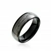 Bague Jourdan Homme Liorin Acier Bicolore Noir Et Blanc Tungstene